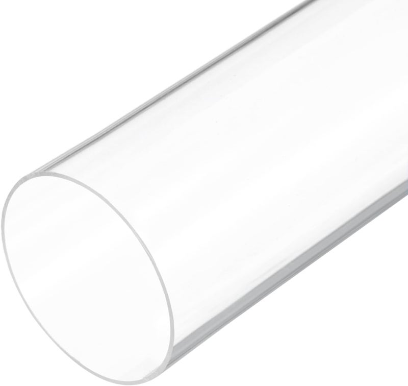 Rebower 14" Clear Plastic Rigid Pipe 81mm ID x 85mm OD (3 3/16" ID x 3.3" OD) Acrylic Round Polycarbonate Tubing, [for Plumbing, Hydraulics, Aquarium] - Image 1